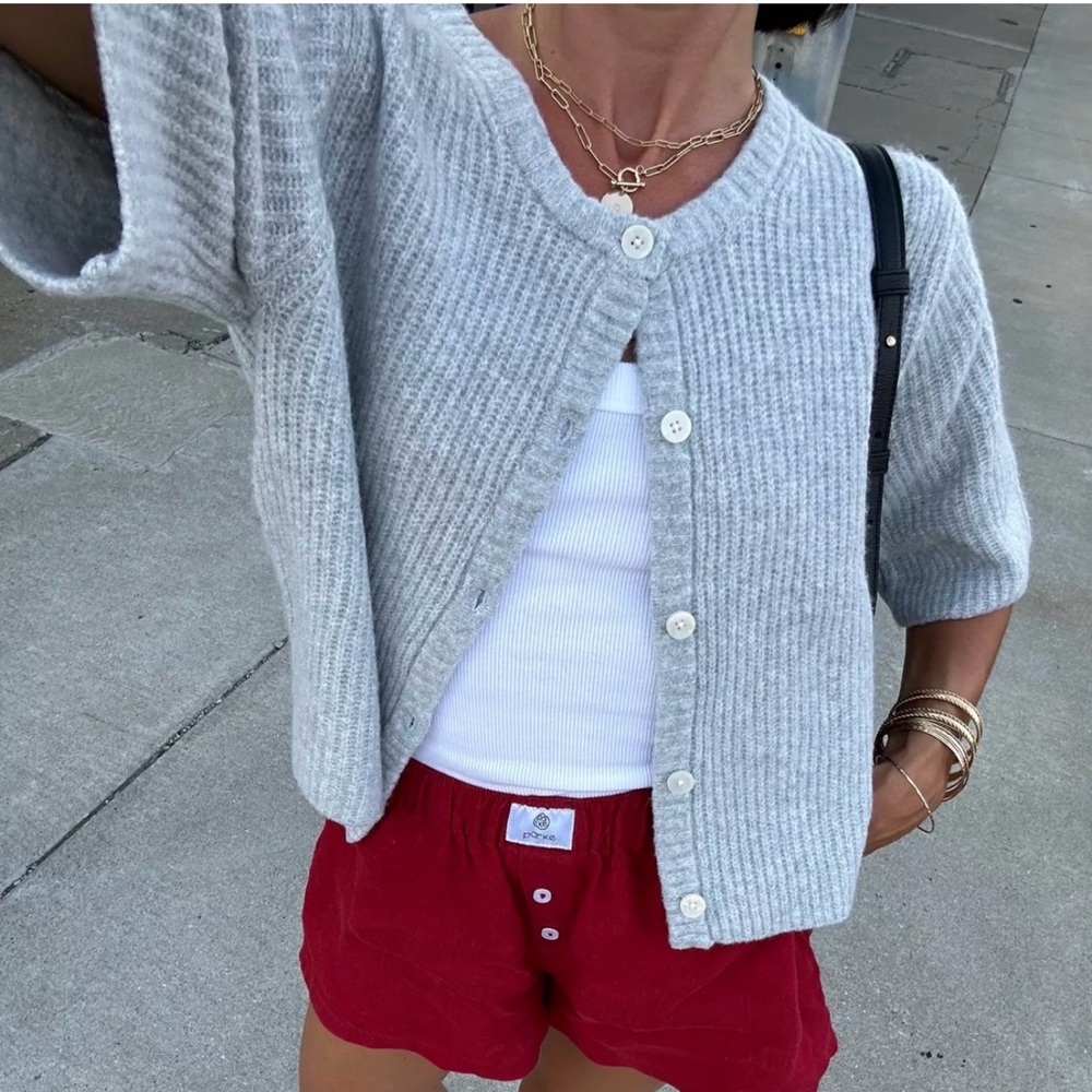 Aerie Gray Knit Cardigan - size small